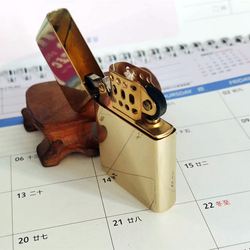 佐罗zc9黄铜煤油打火机超薄小巧