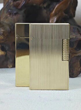 好运达黄铜纯铜朗声侧滑叮音钢音砂轮煤油打火机复古收藏可定制