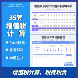 增值税专票抵扣管理财务税负税金分析报表缴纳自动计算Excel表