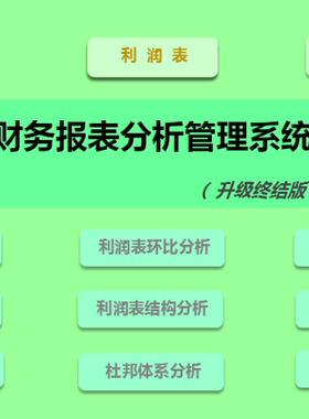 财务报表分析管理系统终结升级版Excel表格模板杜邦体系财务预警
