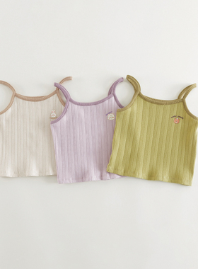 马克珍妮女童夏日透气弹力背心吊带宝宝上衣2025年夏装新款550736