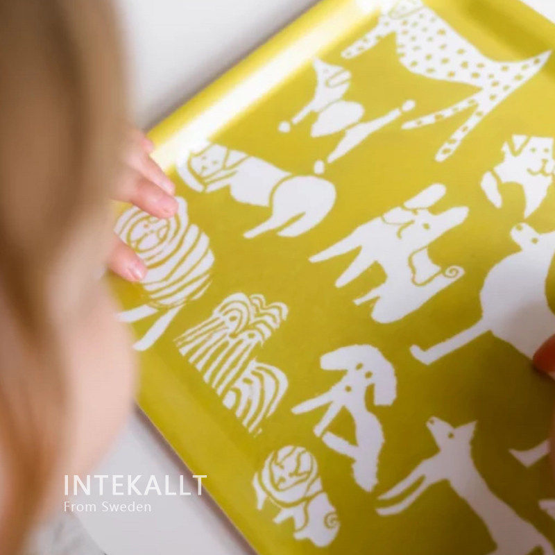 北欧Fine Little Day长方形狗狗图案托盘餐盘层压桦木轻奢收纳盘,餐饮具,餐用托盘,淘宝优惠券,粉丝福利购,淘宝优惠卷