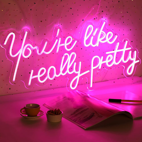 跨境霓虹灯You're like really pretty英文字母装饰外贸灯