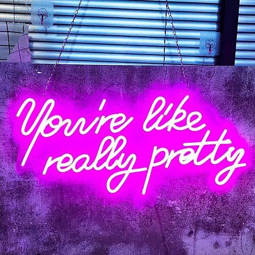 亚马逊跨境英文款 youare like really pretty粉色结婚派对装饰灯
