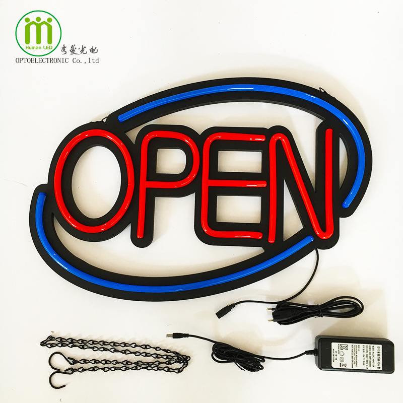 LED霓虹灯饰牌OPEN广告牌 新型展示广告器材 发光60*40cm