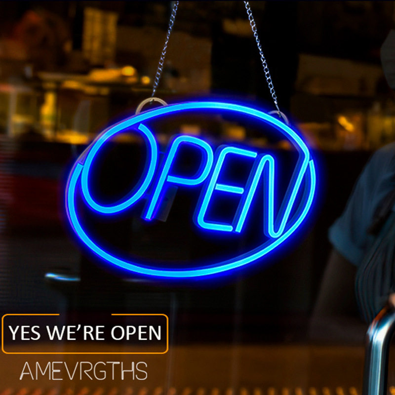 SOKKALED造型灯亚马逊LED灯箱遥控发光悬挂营业霓虹灯LED灯牌OPEN