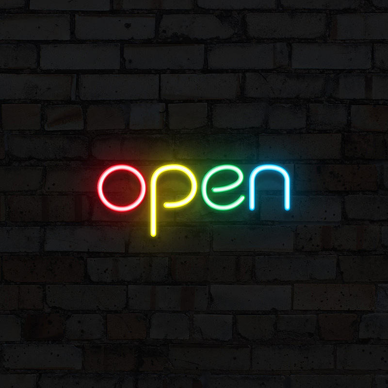 外贸定制霓虹灯openLED装饰灯led招牌open亚克力板营业灯牌