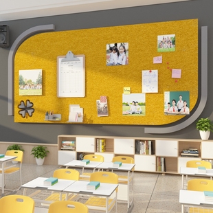 班级文化照片心愿背景学习园地黑板报装饰教室布置展示毛毡板墙贴