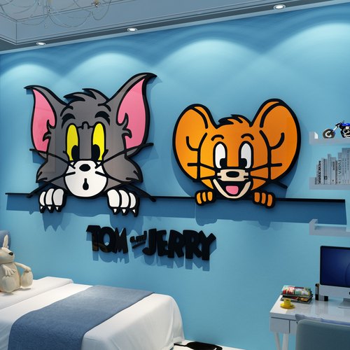 猫和老鼠电视机儿童房间背景墙