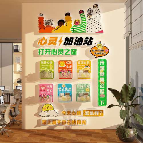 能量加油补给站文化办公司室文化墙装饰员工茶水间贴纸糖果零食区 - 封面