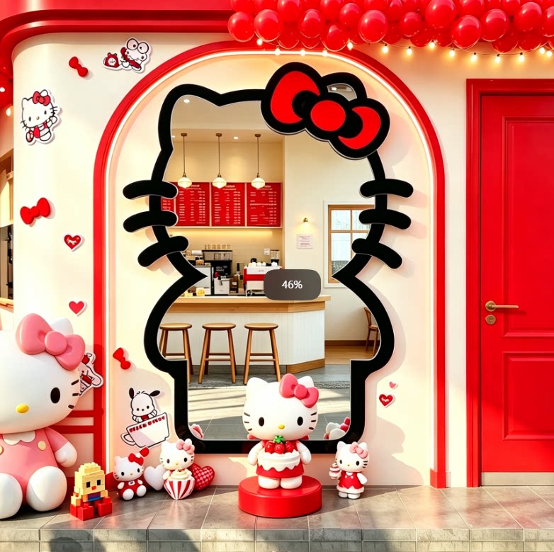 HelloKitty网红打卡镜面包贴