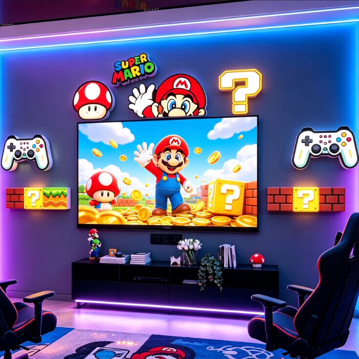 Switch马里奥竞毛毡墙贴