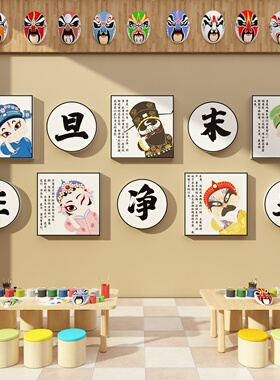 生旦净末丑戏曲京剧脸谱传非遗统文化幼儿园环创主题墙面装饰成品