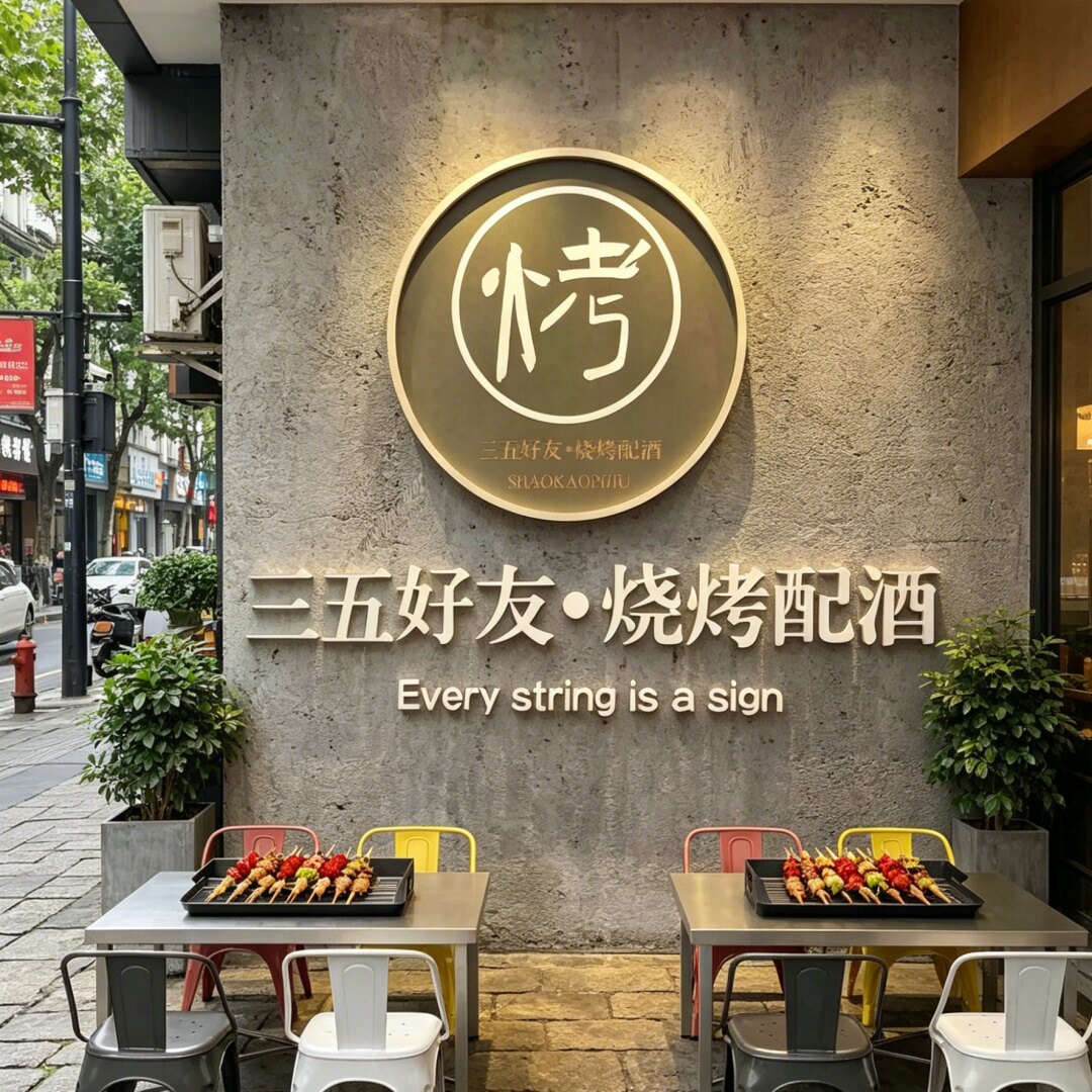 网红打卡市井烧烤酒吧工业风墙贴