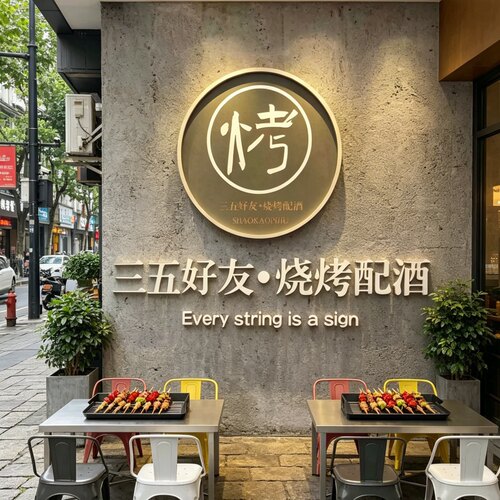 网红打卡市井烧烤酒吧工业风墙贴