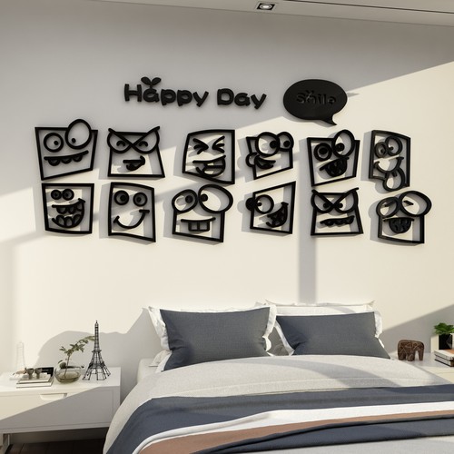 房间布置电视背景墙3d立体贴纸