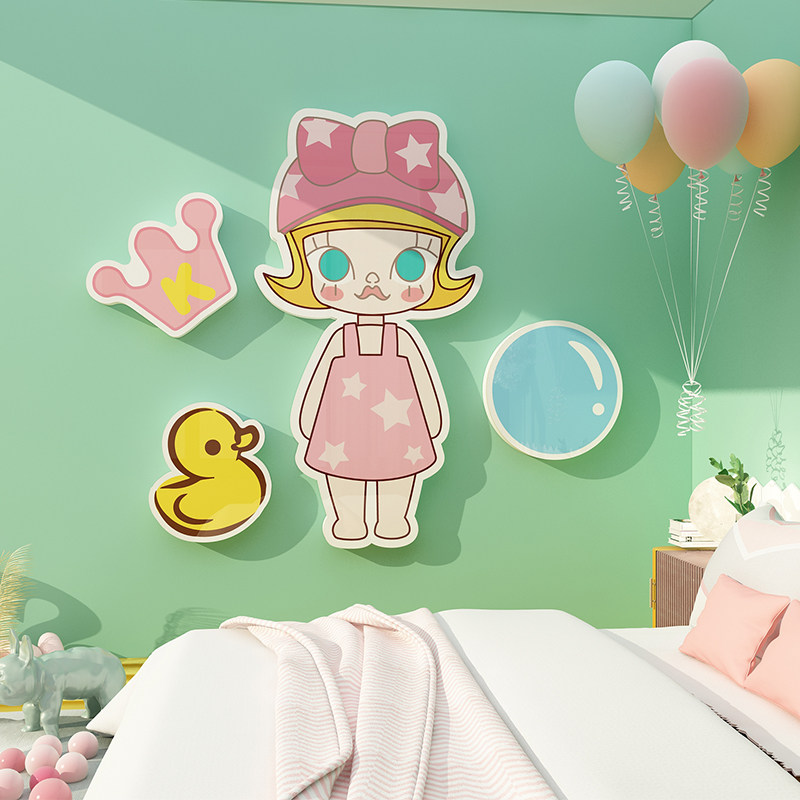 泡玛特装饰公主房布置儿童房间墙面贴女孩多巴胺床头背景海报纸画,家居饰品,软装墙贴,淘宝优惠券,粉丝福利购,淘宝优惠卷