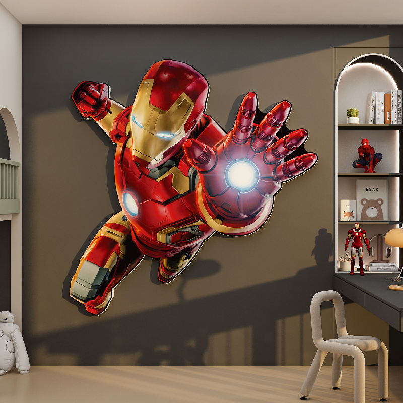 复仇者联盟男生卧室房间床头