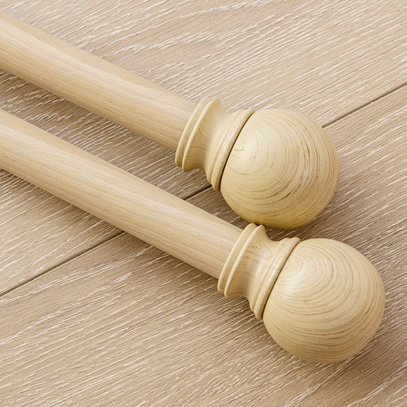 2024年新款罗马杆窗帘杆原木风格单杆双杆窗帘固定器一整套打孔款