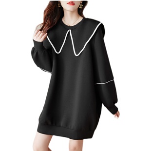 350胖mm宽松显瘦加绒连衣裙400 秋春新款 定制300斤特大码 女装