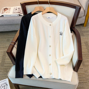 350 250斤胖MM春秋冬减龄显瘦胸围160宽松针织开衫 300斤特大码 女装