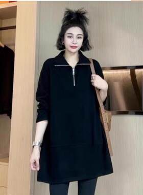 加绒卫衣外套300斤特大码女秋冬