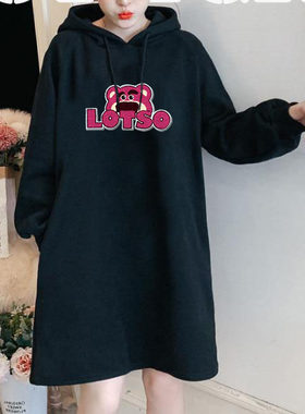 加绒卫衣连衣裙300斤大码女冬
