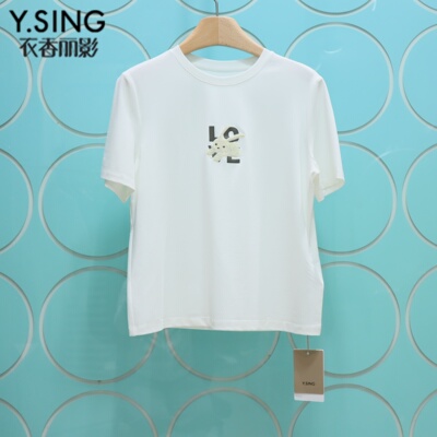 YSING衣香丽影专柜正品2026夏季新款字母印短袖T恤上衣150431219