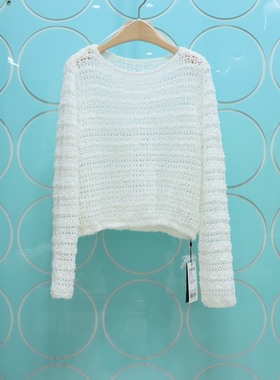 MRER莫乂义 专柜正品春季新款慵懒风简约百搭镂空针织衫R5A54611