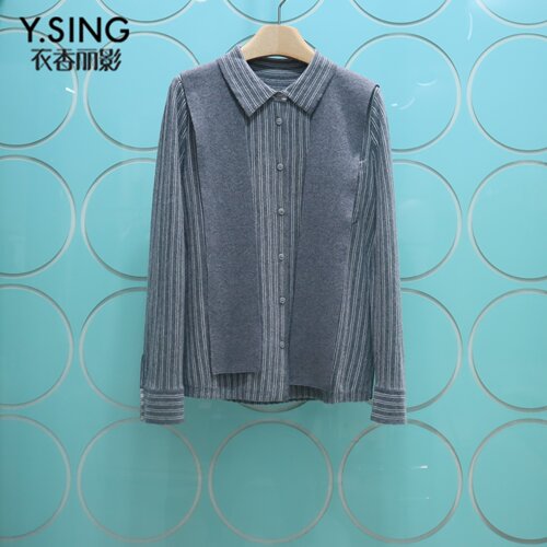 YSING衣香丽影专柜正品2026秋冬季新款条纹披肩羊毛衫女150939111