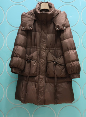 MRER莫乂义2025专柜正品冬季新款纯色连帽高领挡风羽绒服R3D08913