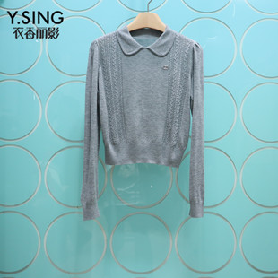 YSING衣香丽影专柜正品2025冬季新款立领套头羊毛针织衫140939030