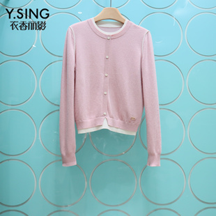 YSING衣香丽影专柜正品2025冬季新款拼接假两件羊毛衫141039026