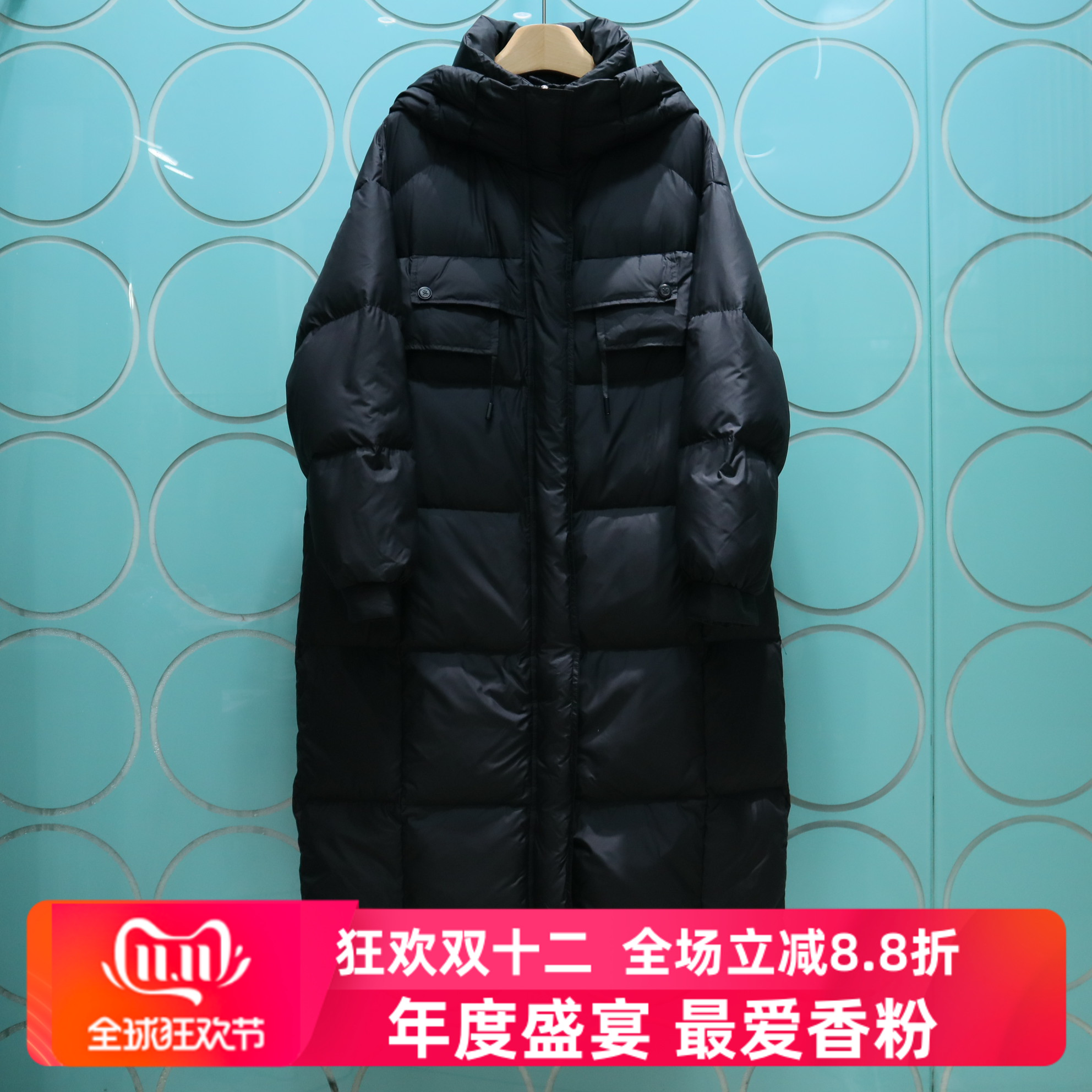 BOYI帛逸专柜正品2025冬季新款长款连帽宽松保暖羽绒服3729269