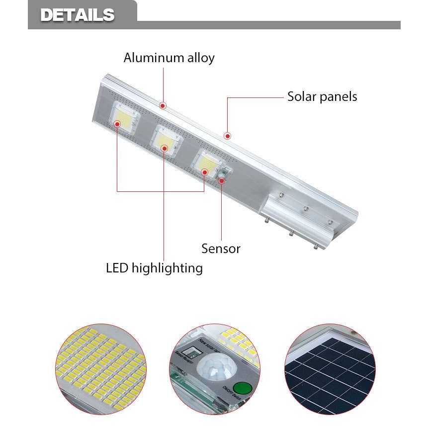 太阳能路灯 50W100W150W200W400W IP67防水 太阳能壁灯 自动光感