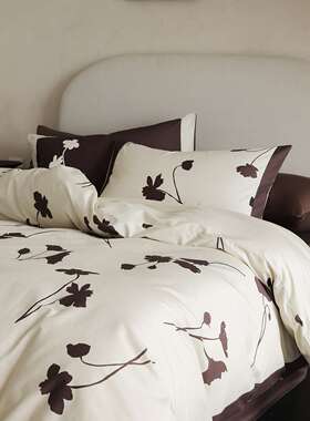 秋冬100S复古花卉长绒棉磨毛四件套高端全棉纯棉印花被套床上用品