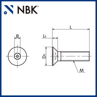 NBK SRHFS内六角埋头螺栓带芯型 相当于SUS304 机械厂家直供
