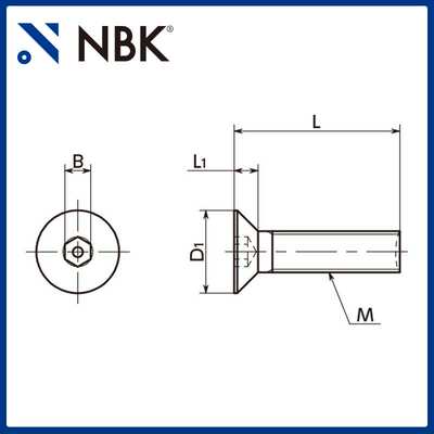 NBK SRHFS内六角埋头螺栓带芯型 相当于SUS304 机械厂家直供