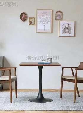 HK简约现代家用白色方形餐桌小户型饭桌奶茶店咖啡洽谈接待阳