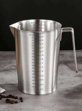 批特大容量5000ml304不锈钢量杯带刻度杯3000ml耐高温实验计量杯