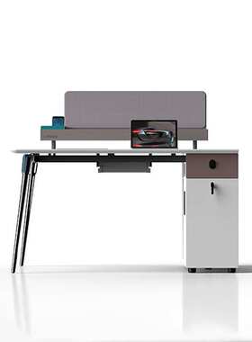 职员办公桌白色烤漆办公桌室电脑桌组合二人六人位屏风办公家具