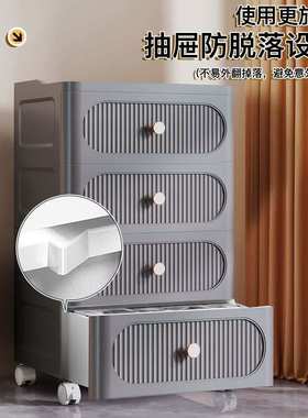 50CM加厚纯灰色经典欧式收纳柜家居用可移动夹缝置物柜卧室床头柜