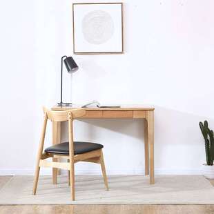 北欧全实木书桌 简易学习写字桌 原木色现代简约书桌纯实木学习桌
