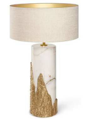 北欧后现代白色大理石酒店创意铜设计师样板房客厅家居装饰台灯