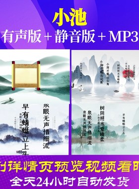 L46170Z小池 宋 杨万里唐诗古诗led背景水墨视频小学素材晚会MV