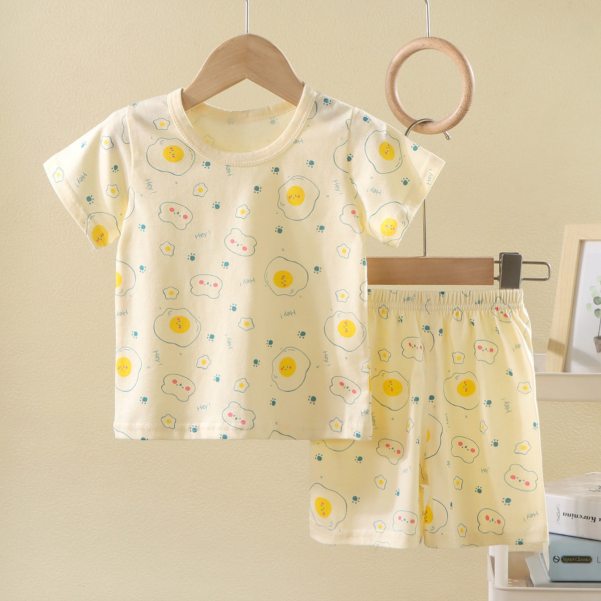 儿童短袖套装夏季A类纯棉两件套男女童卡通印花T恤宝宝薄款短裤批