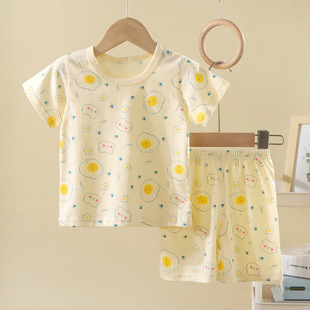 短裤 儿童短袖 A类纯棉两件套男女童卡通印花T恤宝宝薄款 夏季 批 套装