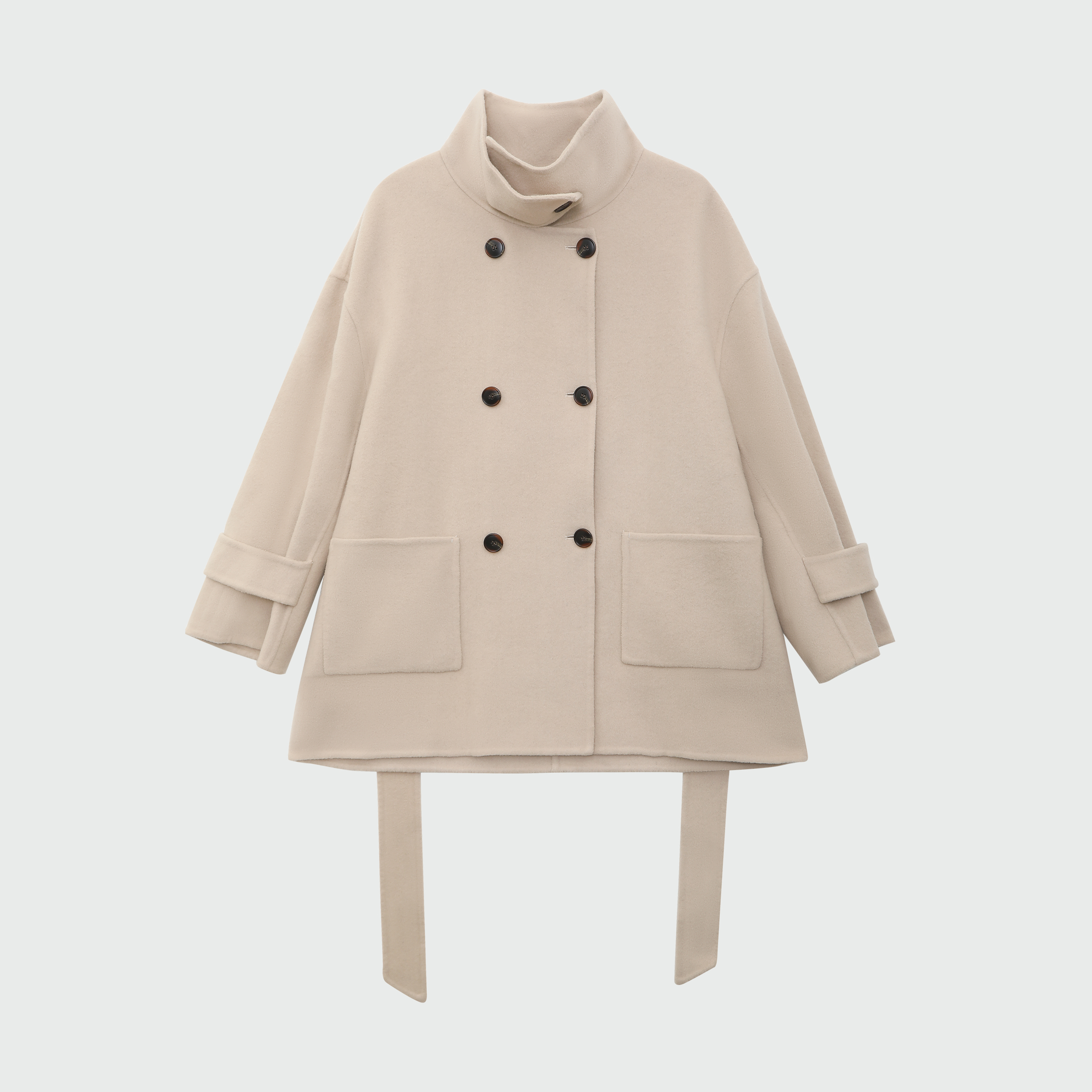 女性日记高智感廓形双面呢大衣女