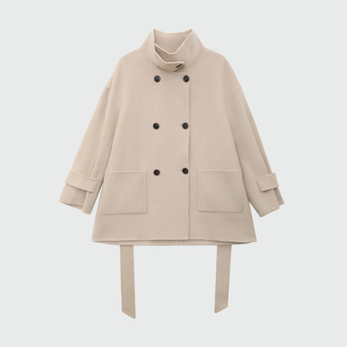 女性日记高智感廓形双面呢大衣女