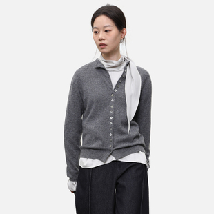 女开衫 100%绵羊毛针织衫 2025秋季 简约长袖 LADY’S 圆领毛衫 DIARY